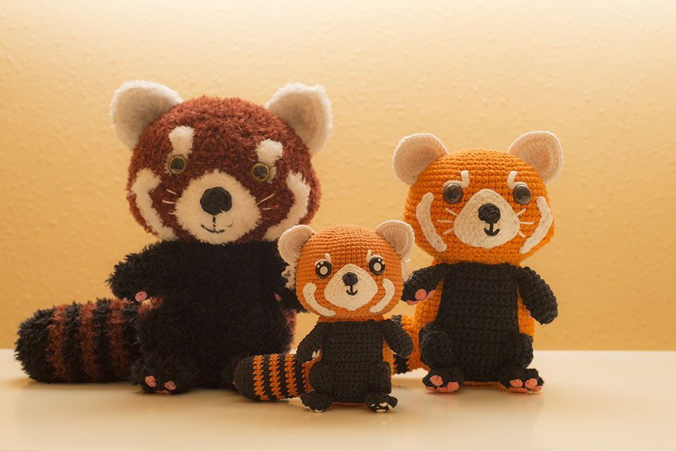 amigurumi panda rojo