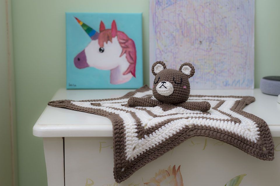 Patrón mantita oso amigurumi
