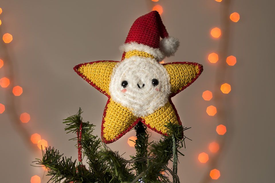 Patrón estrella de Navidad amigurumi